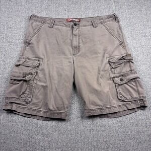 Lee Dungarees Wyoming Cargo Shorts Men's Brown Taupe Multi-Pocket Cotton
